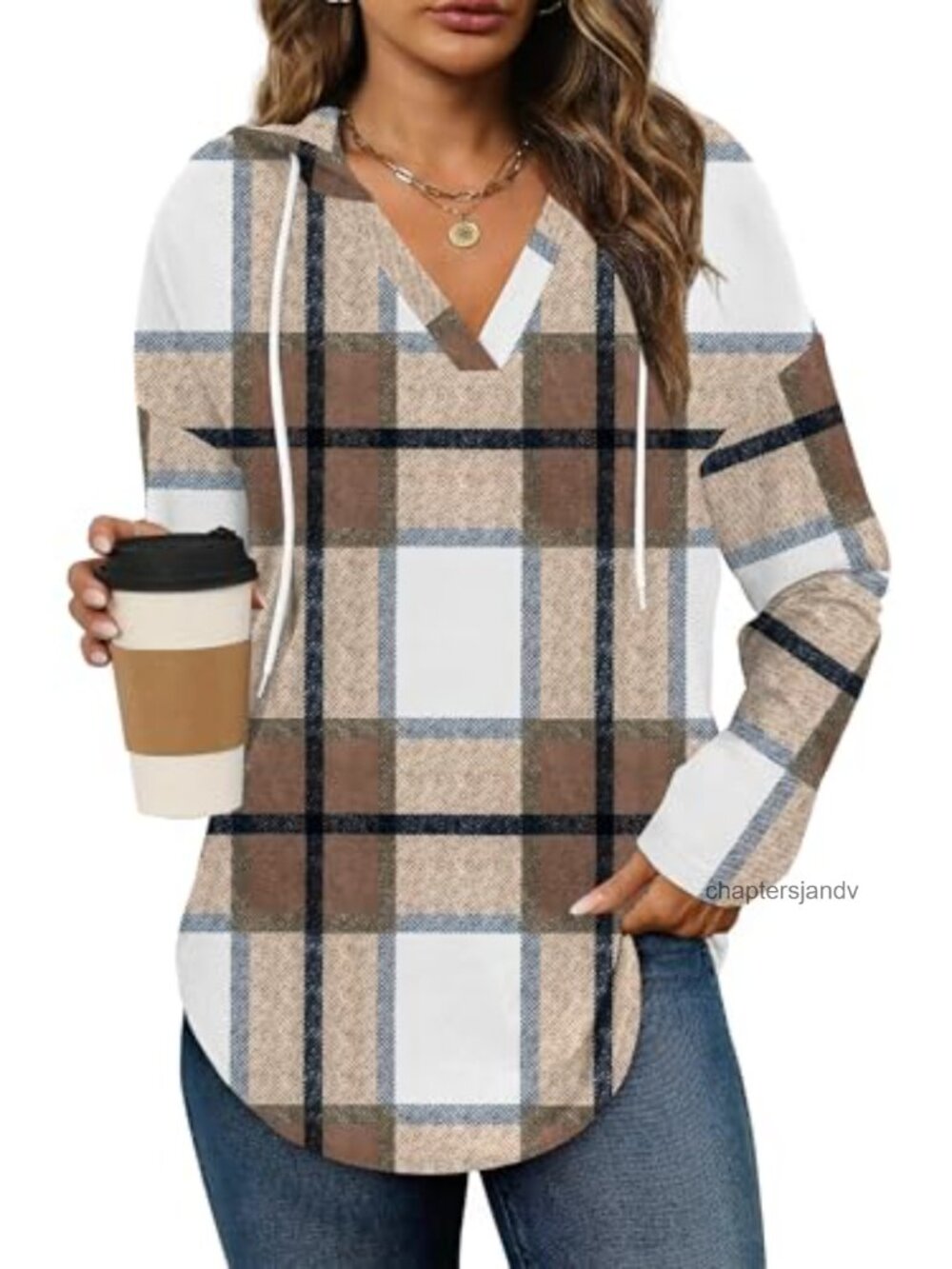 Soft Fleece Hoodie Sweatshirt Long Sleeve V-Neck Oversized Pullover